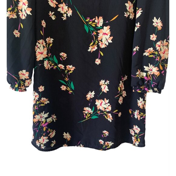 LULU'S Navy Herbaceous Babe Floral Print Long Sleeve Shift Dress Size Small - Picture 7 of 8